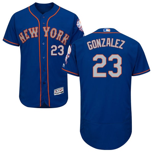 Mets #23 Adrian Gonzalez Blue(Grey NO.) Flexbase Authentic Collection Stitched MLB Jersey - Click Image to Close